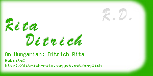 rita ditrich business card